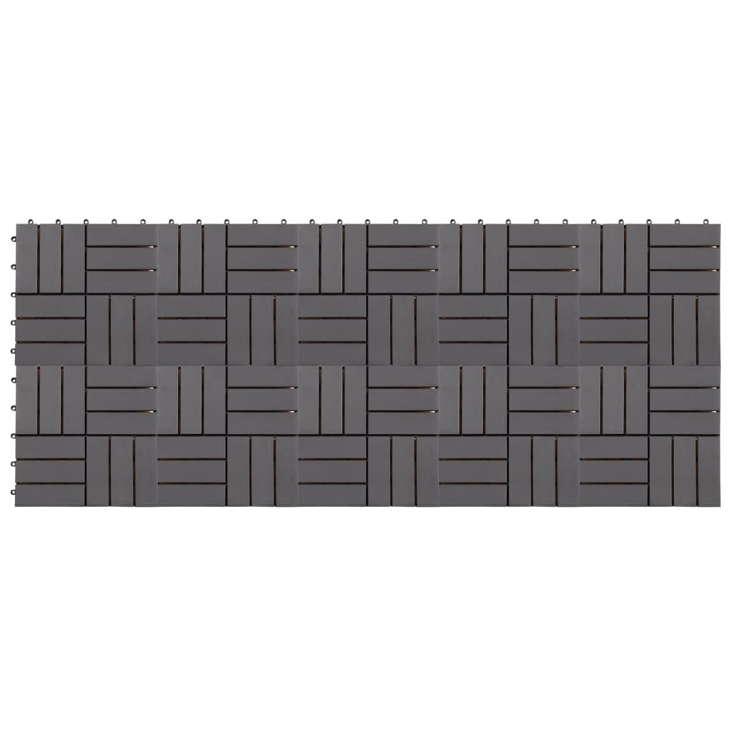 vidaXL Decking Tiles 10 pcs Gray Wash 11.8"x11.8" Solid Acacia Wood