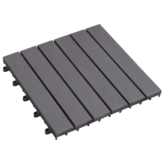 vidaXL Decking Tiles 10 pcs Gray Wash 11.8"x11.8" Solid Acacia Wood