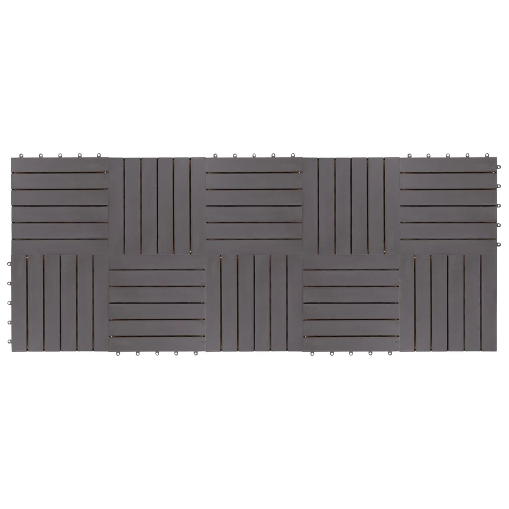 vidaXL Decking Tiles 10 pcs Gray Wash 11.8"x11.8" Solid Acacia Wood