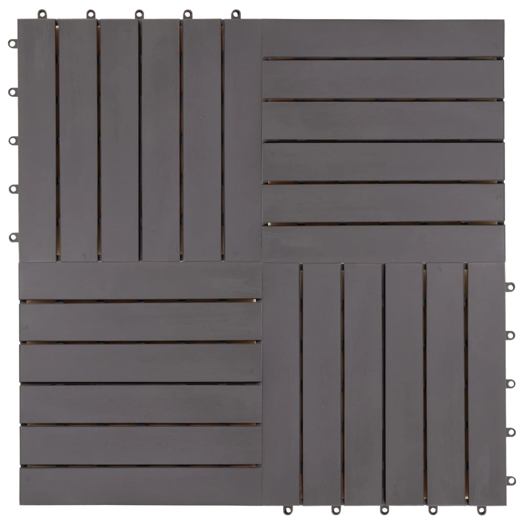 vidaXL Decking Tiles 10 pcs Gray Wash 11.8"x11.8" Solid Acacia Wood