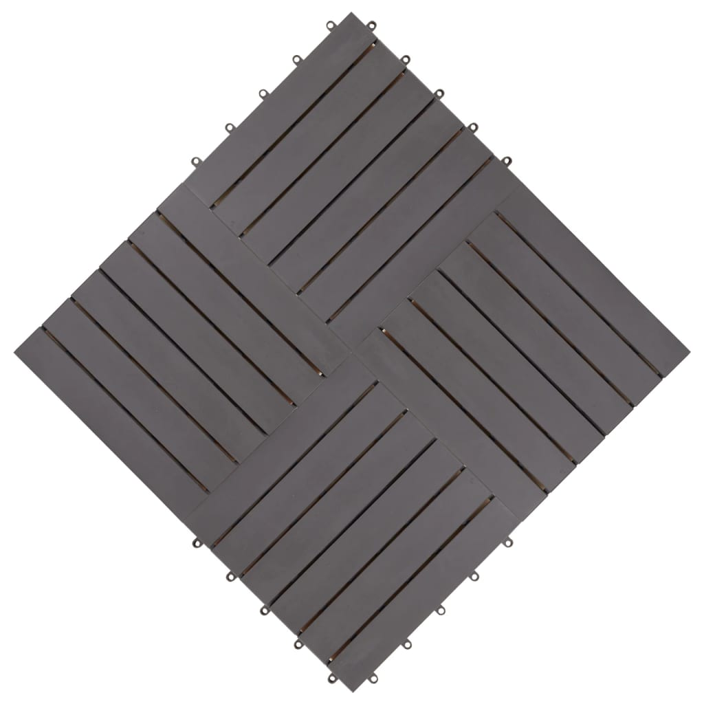 vidaXL Decking Tiles 10 pcs Gray Wash 11.8"x11.8" Solid Acacia Wood