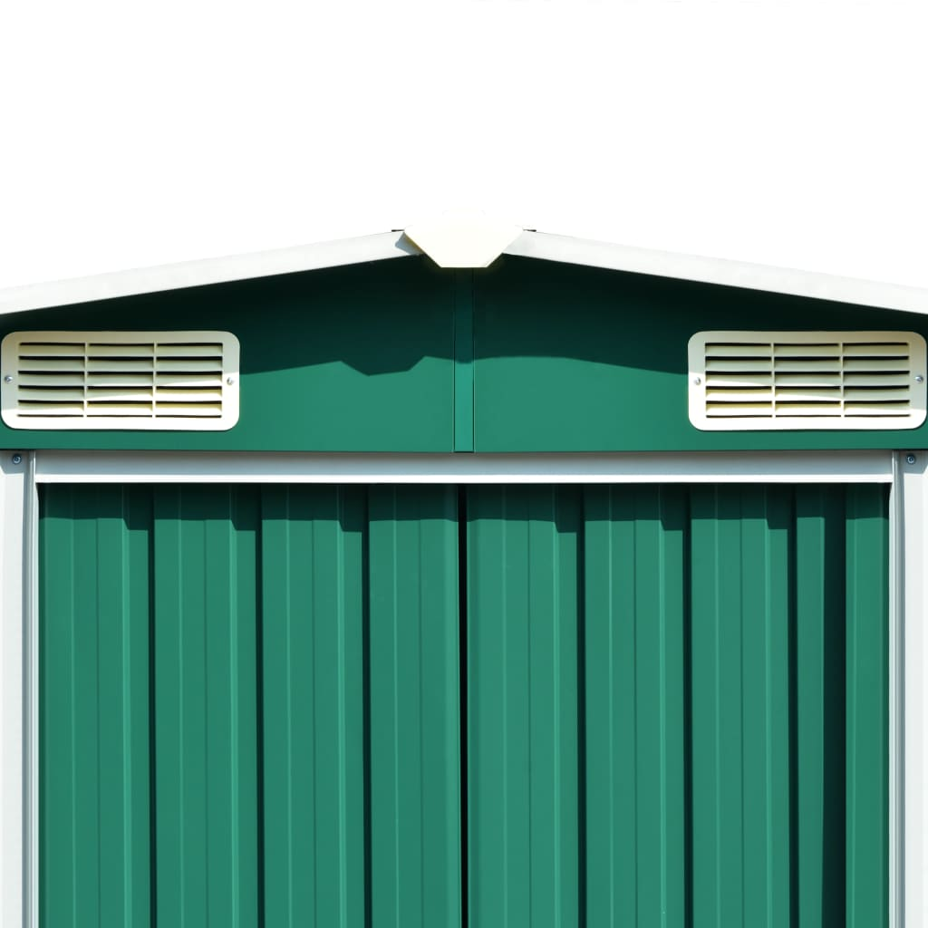 vidaXL Garden Shed Green 101.2"x389.8"x71.3" Galvanized steel