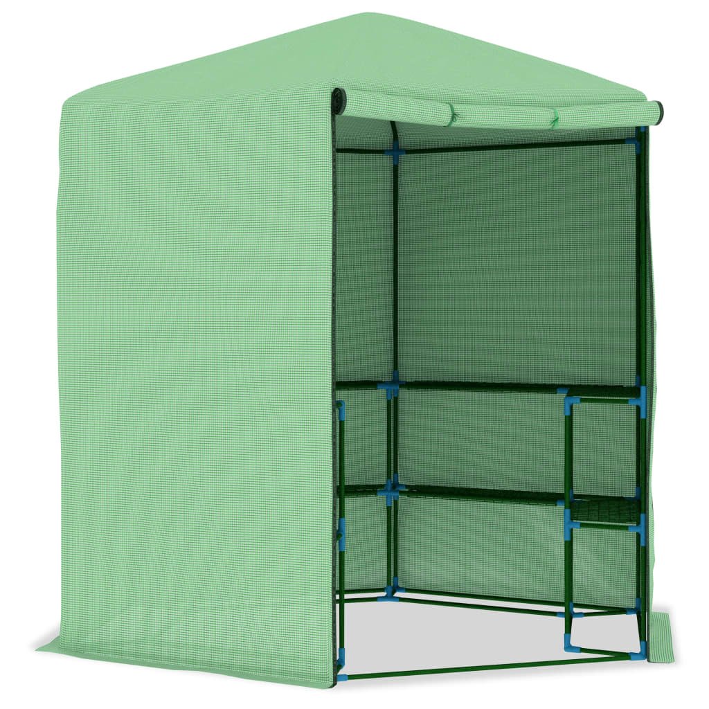 vidaXL Greenhouse with Shelves Steel 89.4"x87.8"