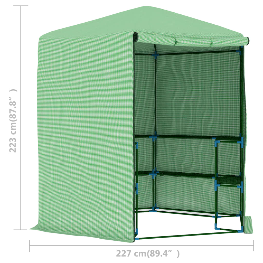 vidaXL Greenhouse with Shelves Steel 89.4"x87.8"