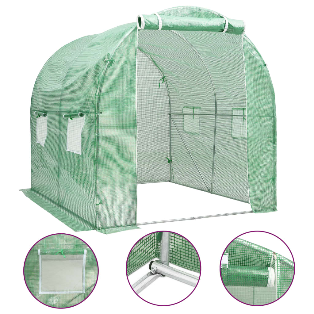 vidaXL Greenhouse 43.1 ft² 6.6'x6.6'x6.6'