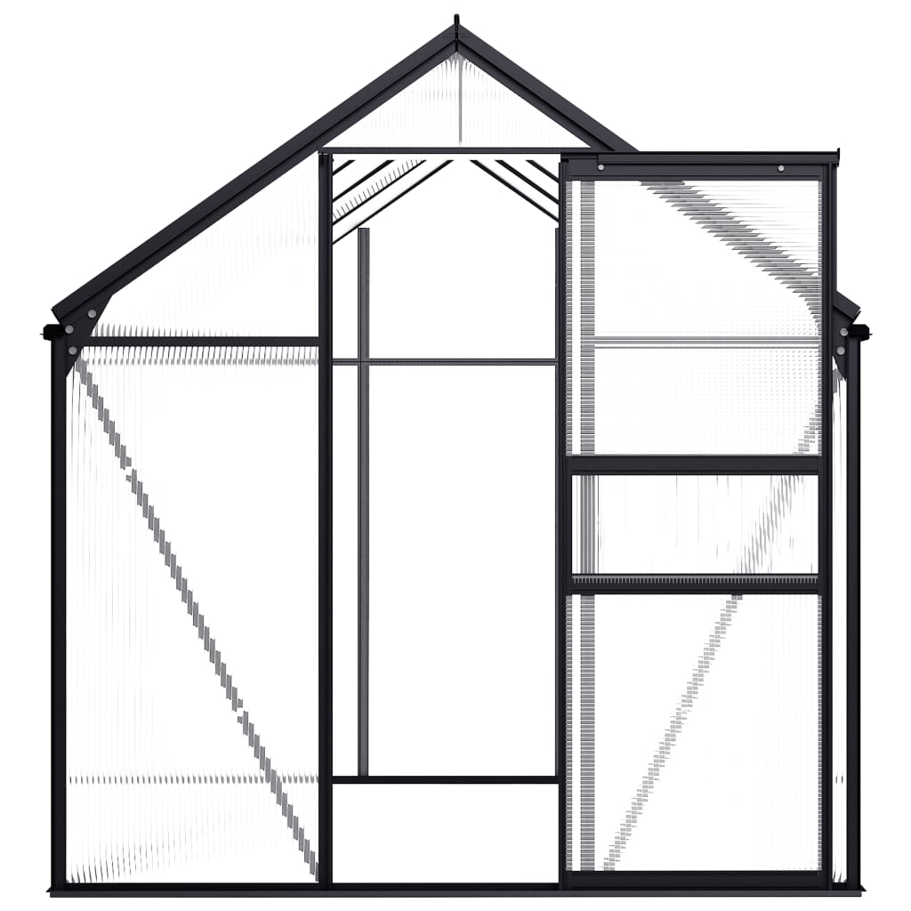 vidaXL Greenhouse Anthracite Aluminum 51.1 ft²