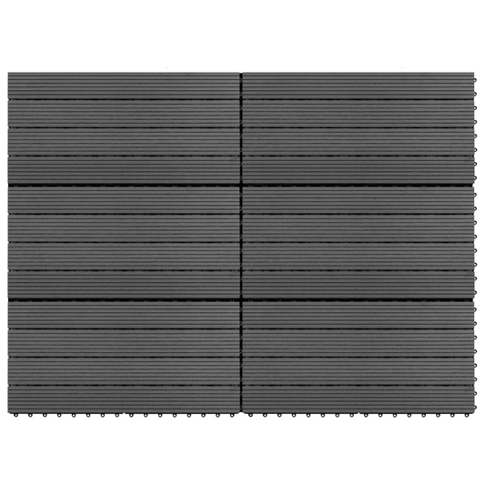 vidaXL WPC Tiles 23.6"x11.8" 6 pcs 10.8ft² Gray