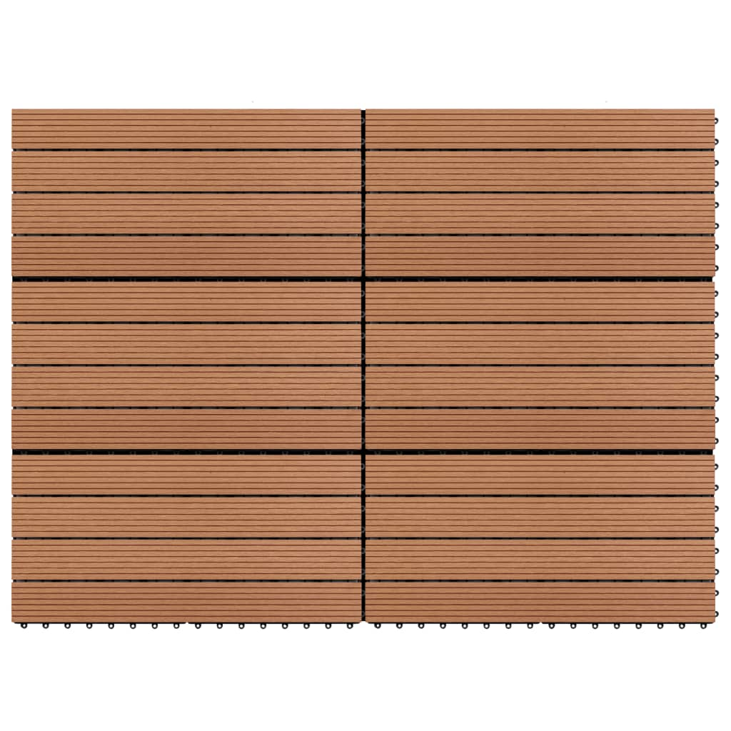 vidaXL WPC Tiles 23.6"x11.8" 6 pcs 10.8ft² Brown