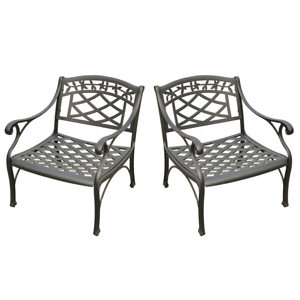 Sedona 2Pc Outdoor Chair Set Black - 2 Club Chairs