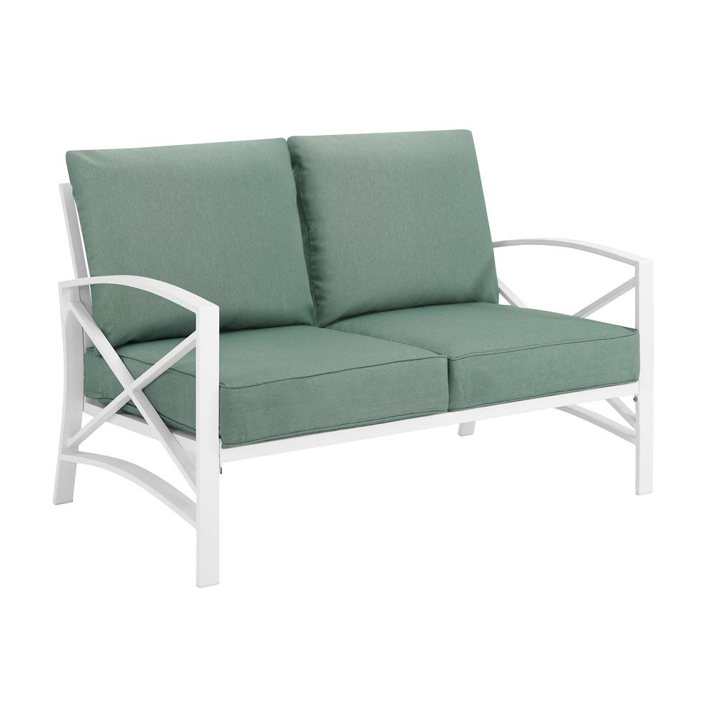 Kaplan Outdoor Metal Loveseat Mist/White