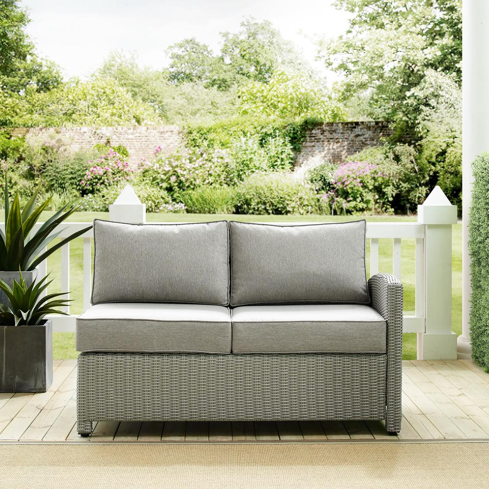 Bradenton Outdoor Wicker Sectional Right Side Loveseat Gray/Gray