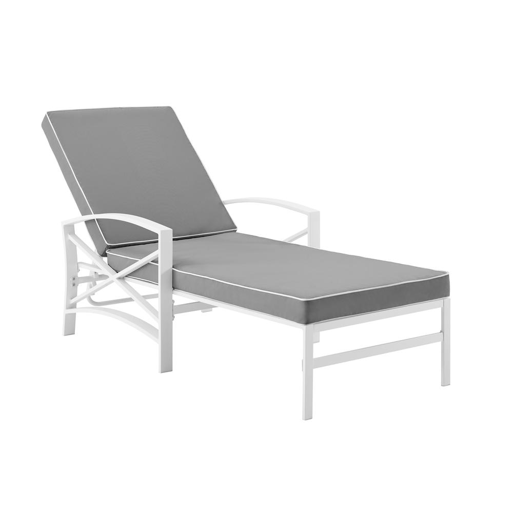 Kaplan Outdoor Metal Chaise Lounge Gray/White