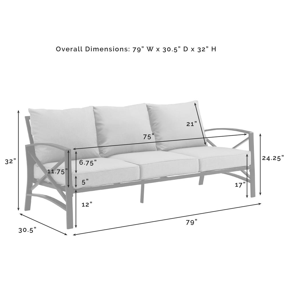 Kaplan Outdoor Metal Sofa Mist/Oil Rubbed Bronze