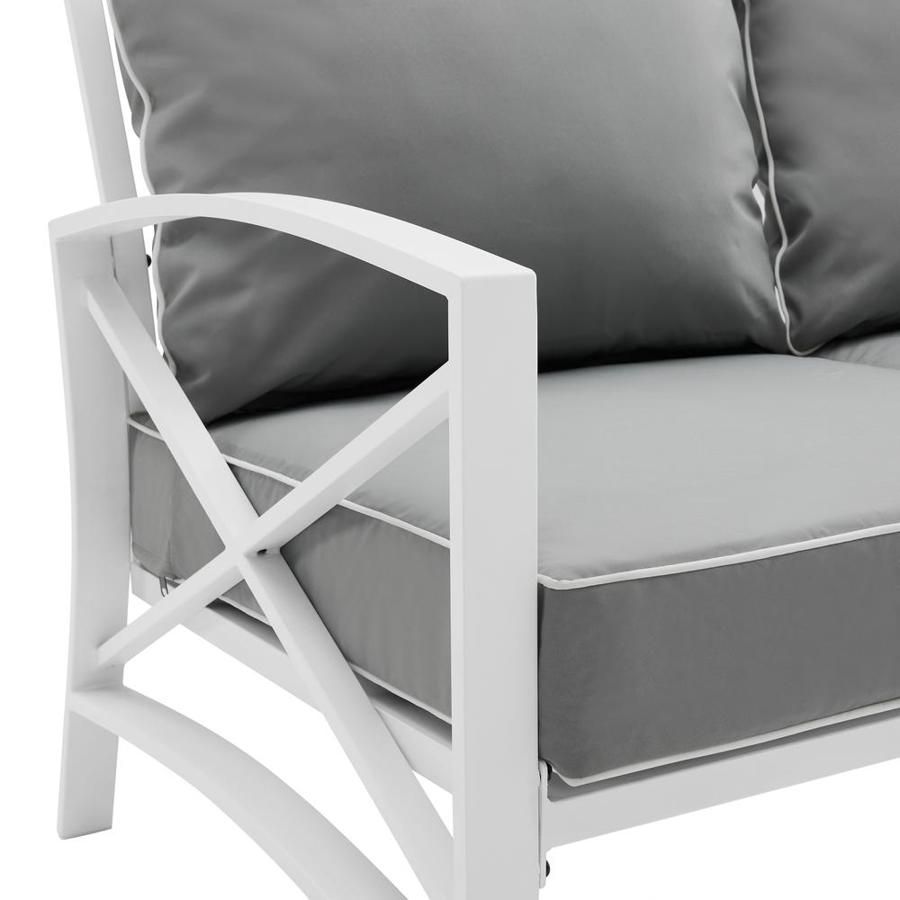 Kaplan Outdoor Metal Sofa Gray/White