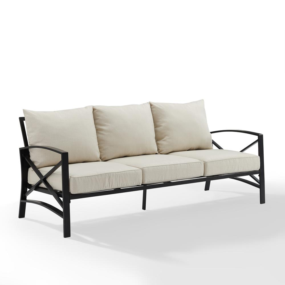 Kaplan Outdoor Metal Sofa Oatmeal/Oil Rubbed Bronze