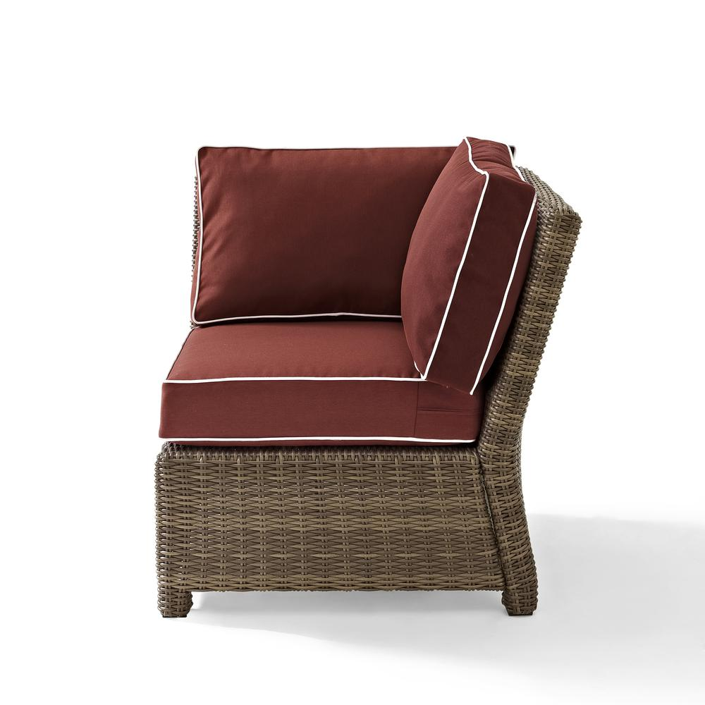 Bradenton Outdoor Wicker Sectional Corner Chair Sangria/Weathered Brown