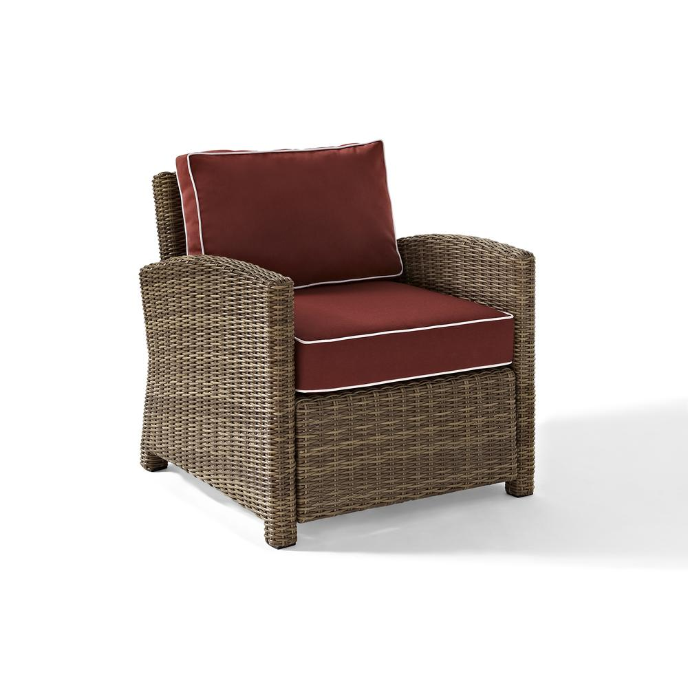 Bradenton Outdoor Wicker Armchair Sangria/Weathered Brown