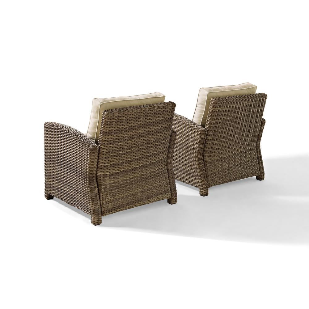 Bradenton 2Pc Outdoor Wicker Armchair Set Sand/Weathered Brown - 2 Armchairs