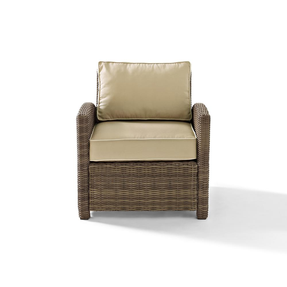 Bradenton Outdoor Wicker Armchair Sand/Weathered Brown