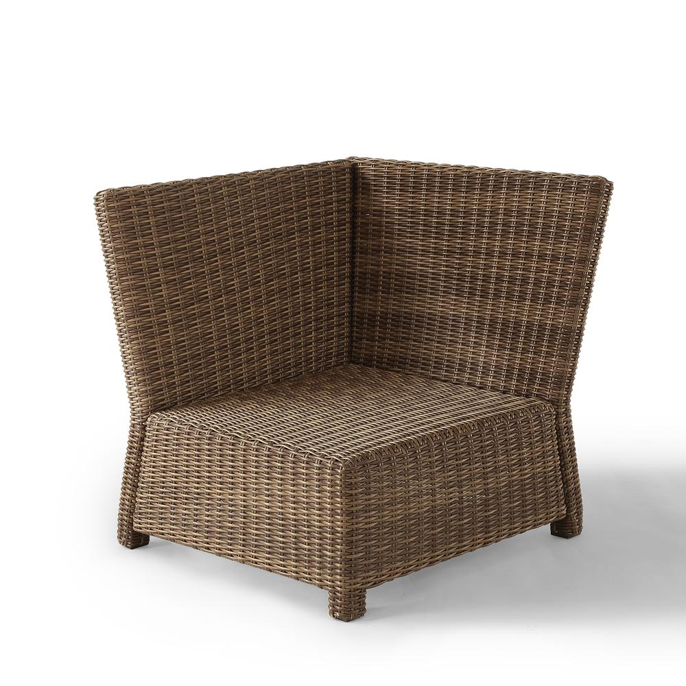 Bradenton Outdoor Wicker Sectional Corner Chair Navy/Weathered Brown