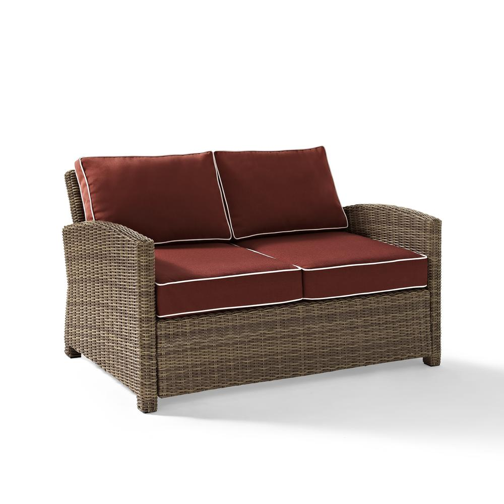 Bradenton Outdoor Wicker Loveseat Sangria/Weathered Brown