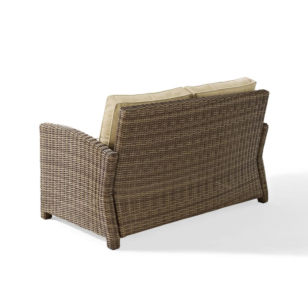 Bradenton Outdoor Wicker Loveseat Sand/Weathered Brown