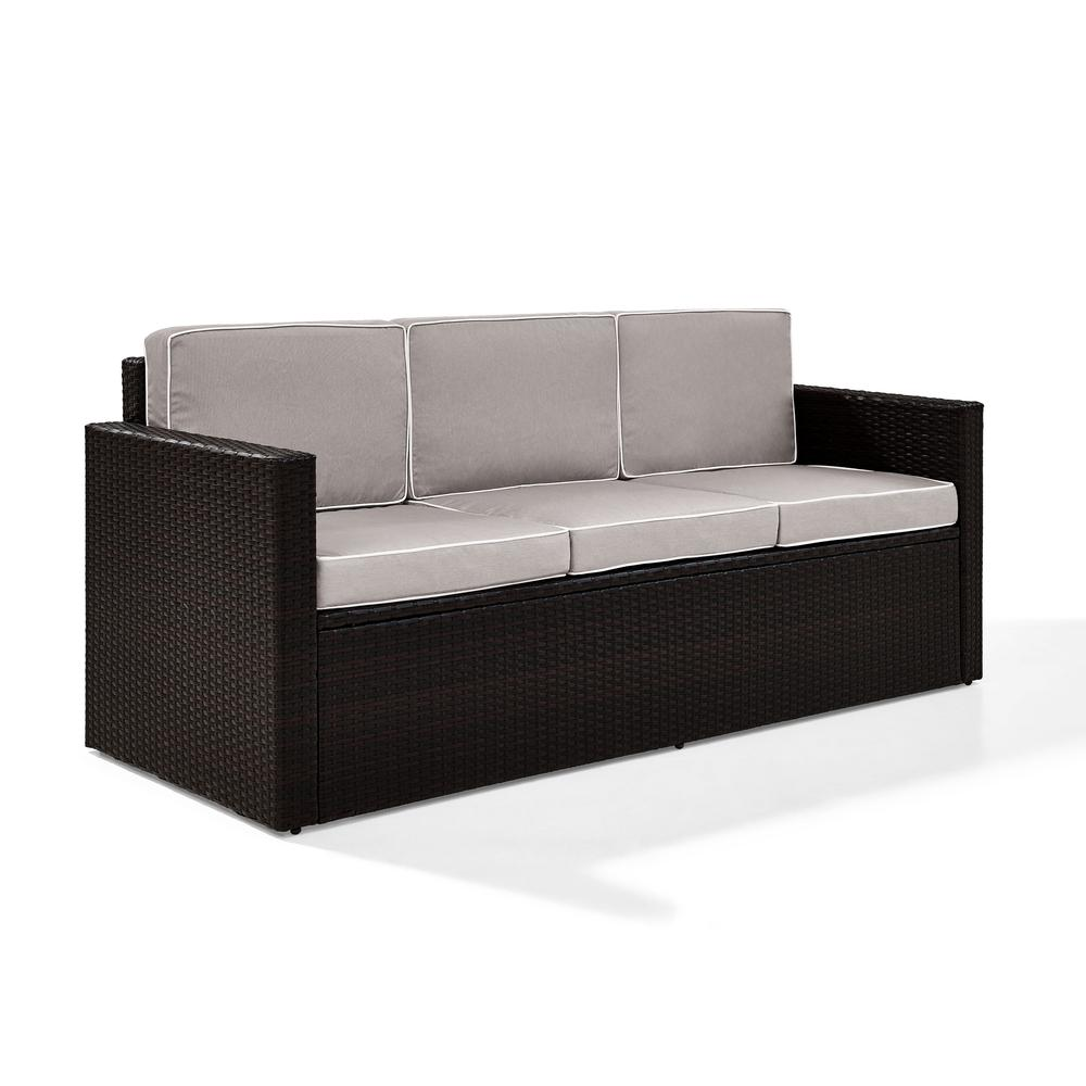 Palm Harbor Outdoor Wicker Sofa Gray/Brown