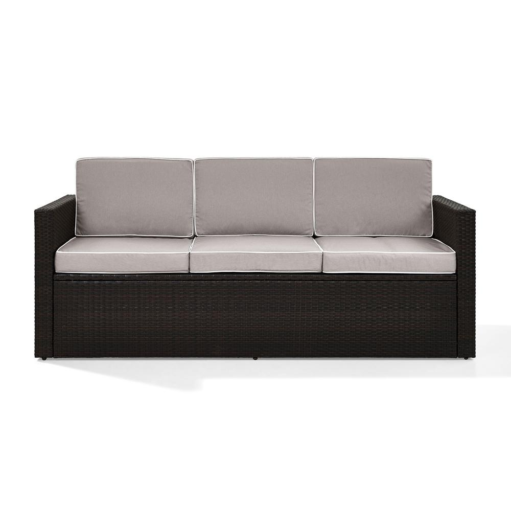 Palm Harbor Outdoor Wicker Sofa Gray/Brown