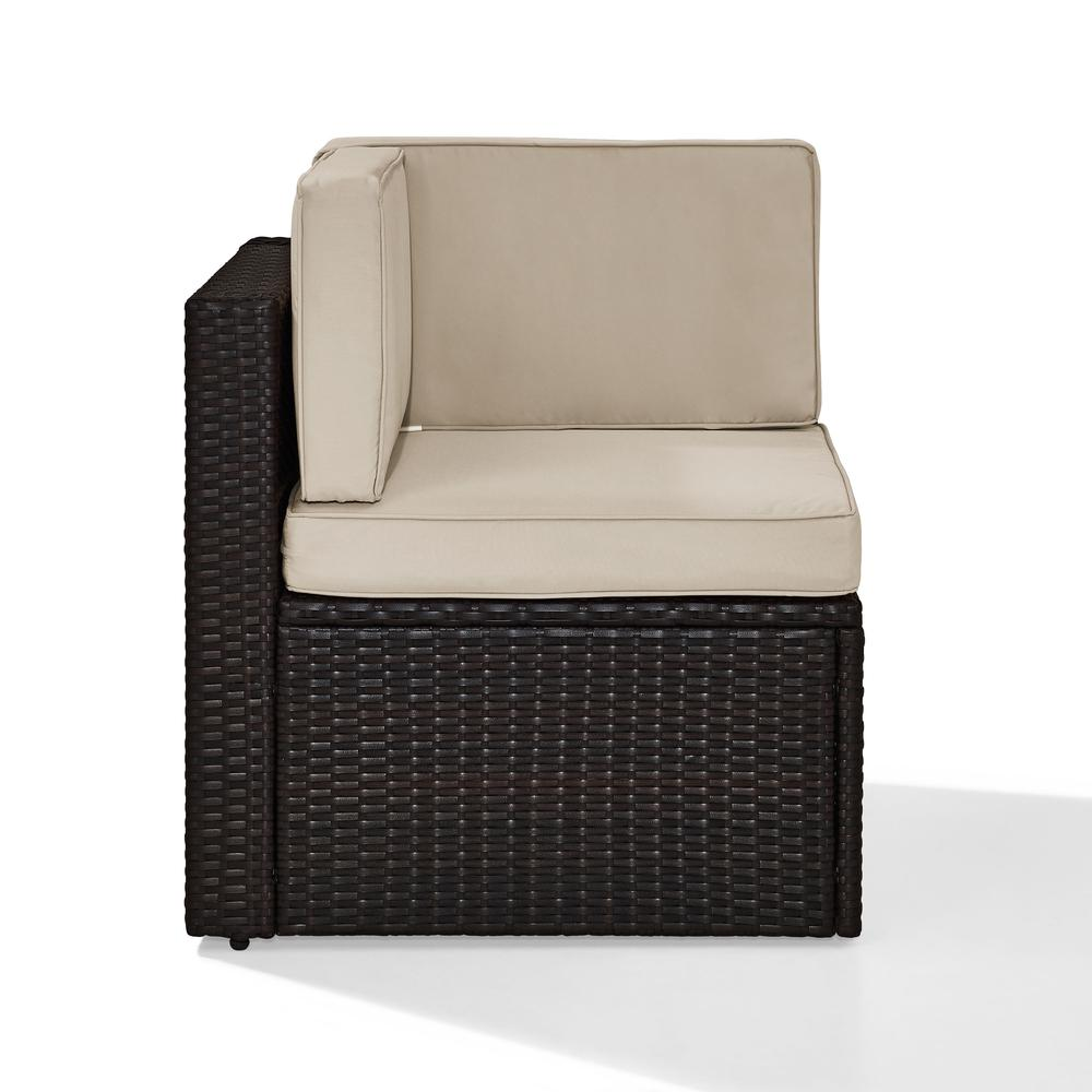 Palm Harbor Outdoor Wicker Corner Chair Sand/Brown