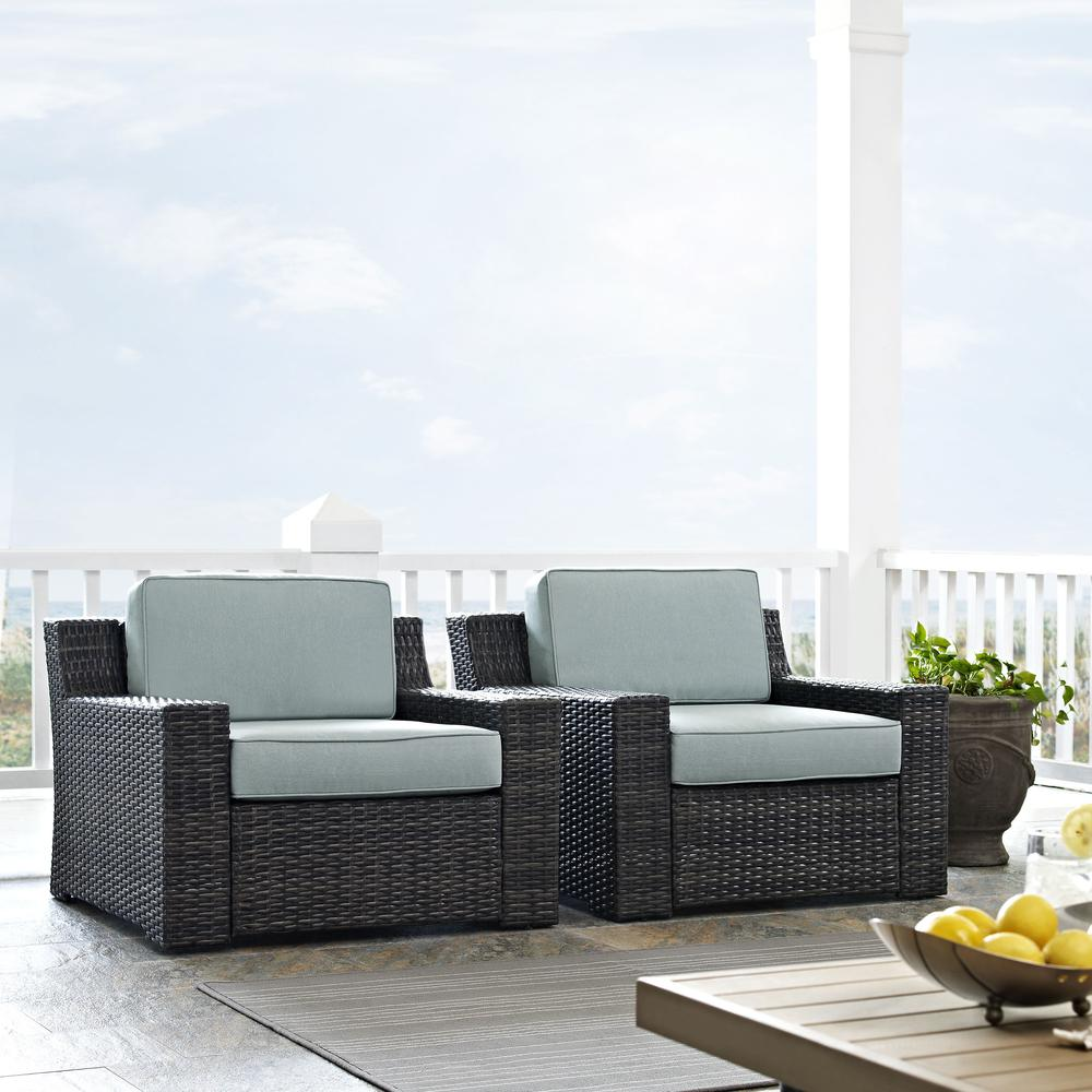 Beaufort 2Pc Outdoor Wicker Chair Set Mist/Brown - 2 Chairs