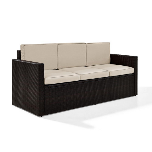 Palm Harbor Outdoor Wicker Sofa Sand/Brown