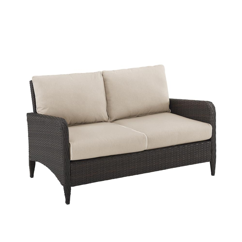 Kiawah Outdoor Wicker Loveseat Sand/Brown