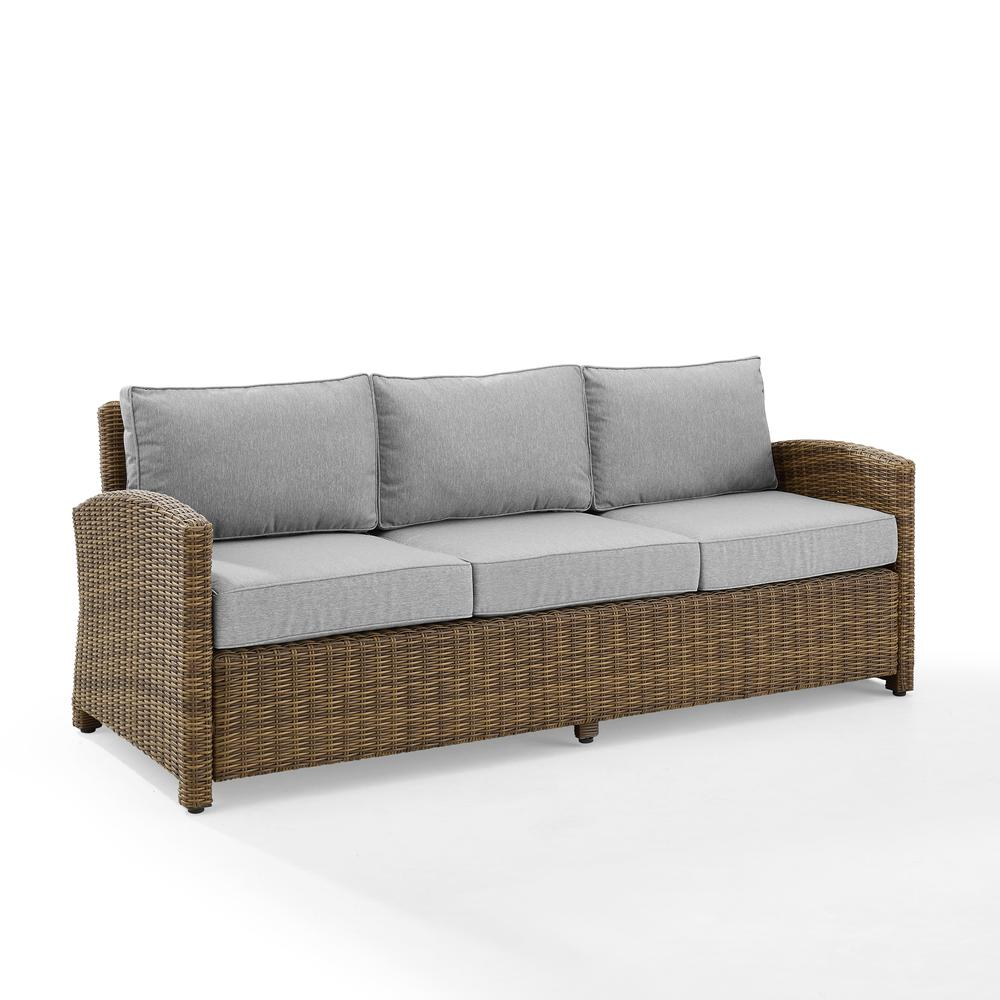 Bradenton Outdoor Wicker Sofa Weathered Brown /Gray