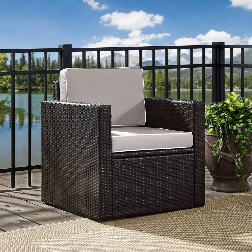 Palm Harbor Outdoor Wicker Armchair Gray/Brown