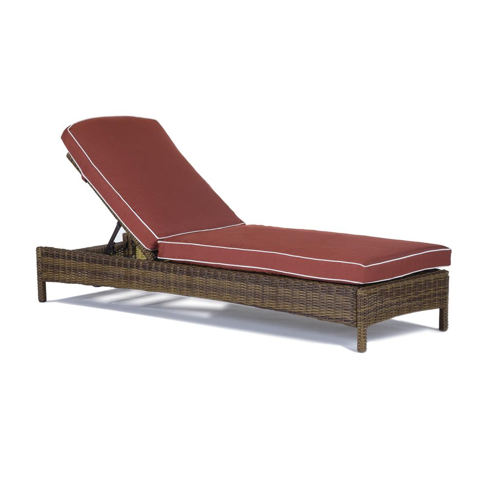 Bradenton Outdoor Wicker Chaise Lounge Sangria/Weathered Brown