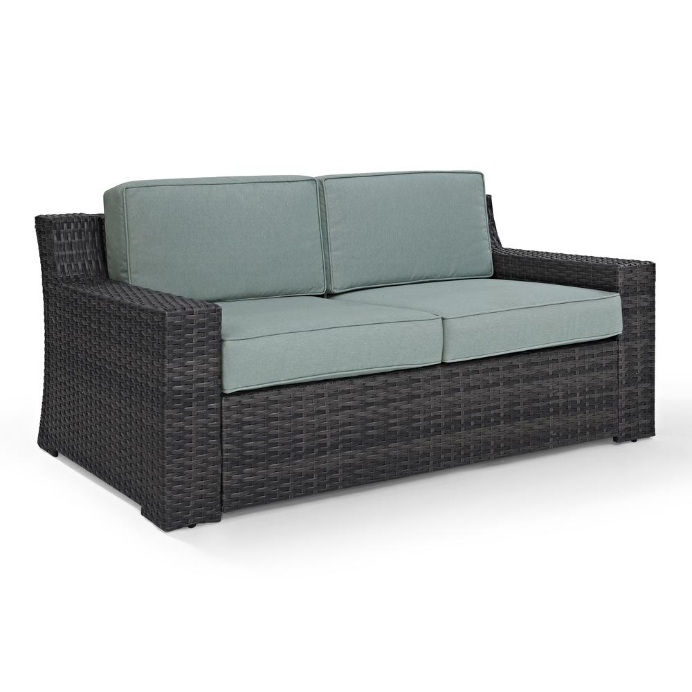 Beaufort Outdoor Wicker Loveseat Mist/Brown