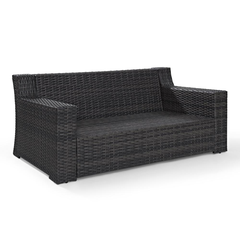 Beaufort Outdoor Wicker Loveseat Mist/Brown