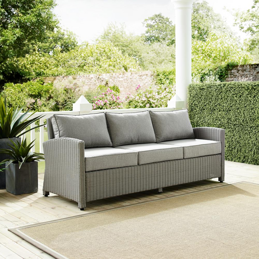 Bradenton Outdoor Wicker Sofa Gray/Gray