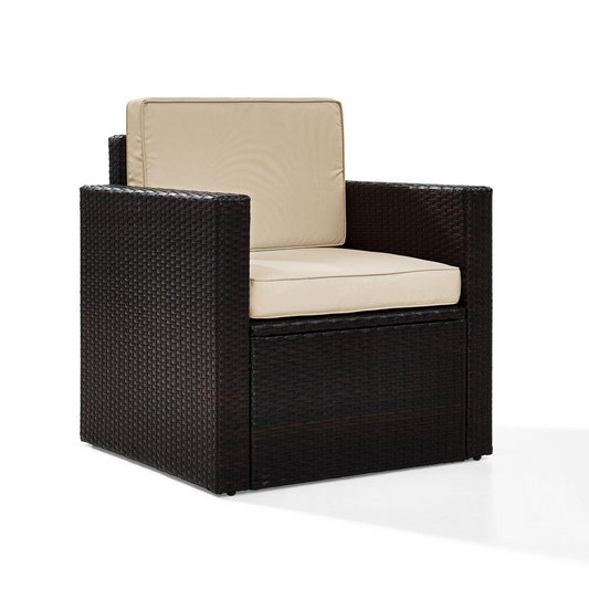 Palm Harbor Outdoor Wicker Armchair Sand/Brown