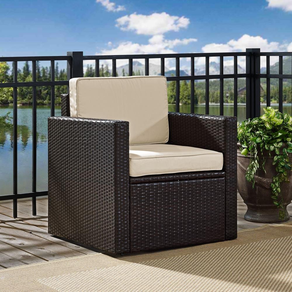 Palm Harbor Outdoor Wicker Armchair Sand/Brown