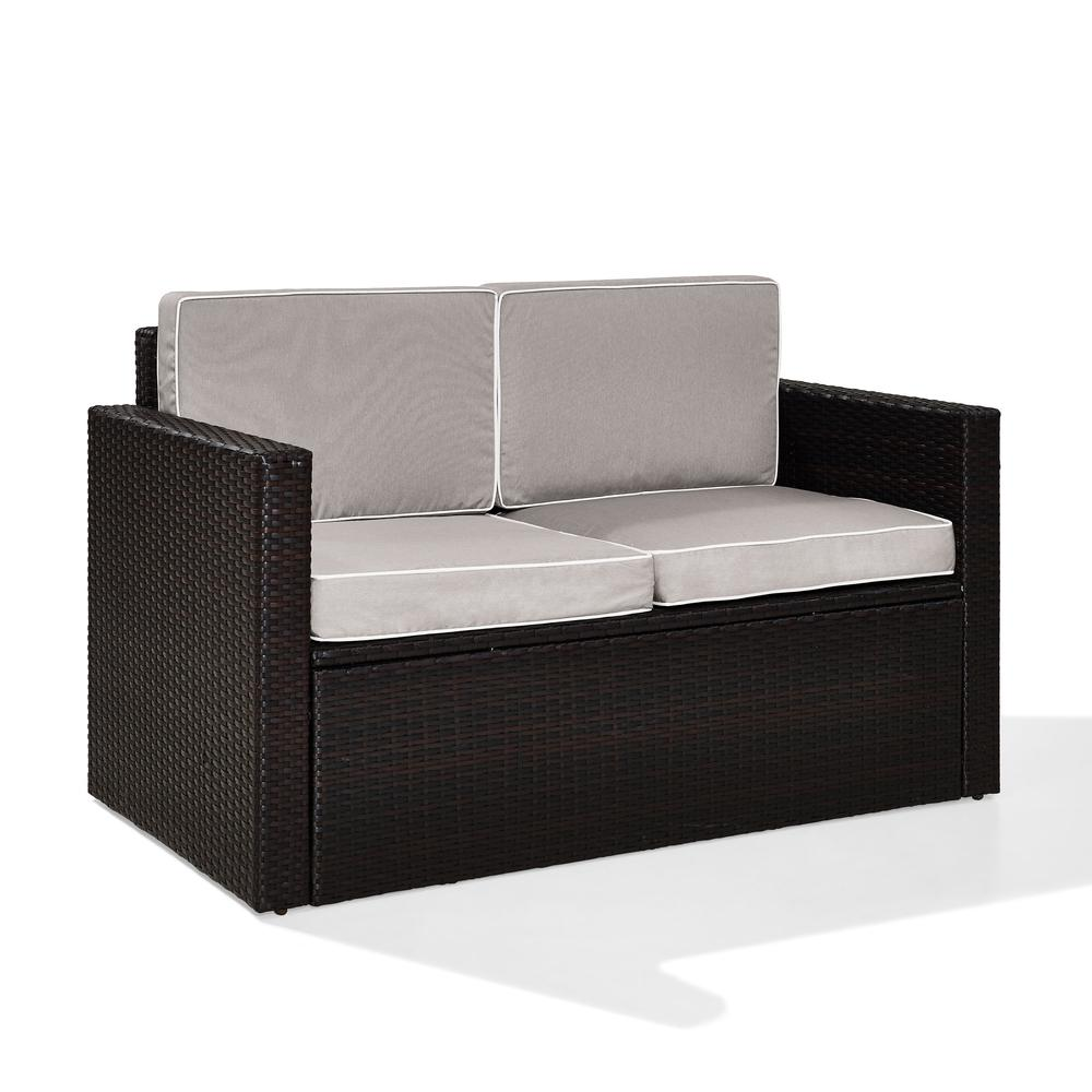 Palm Harbor Outdoor Wicker Loveseat Gray/Brown