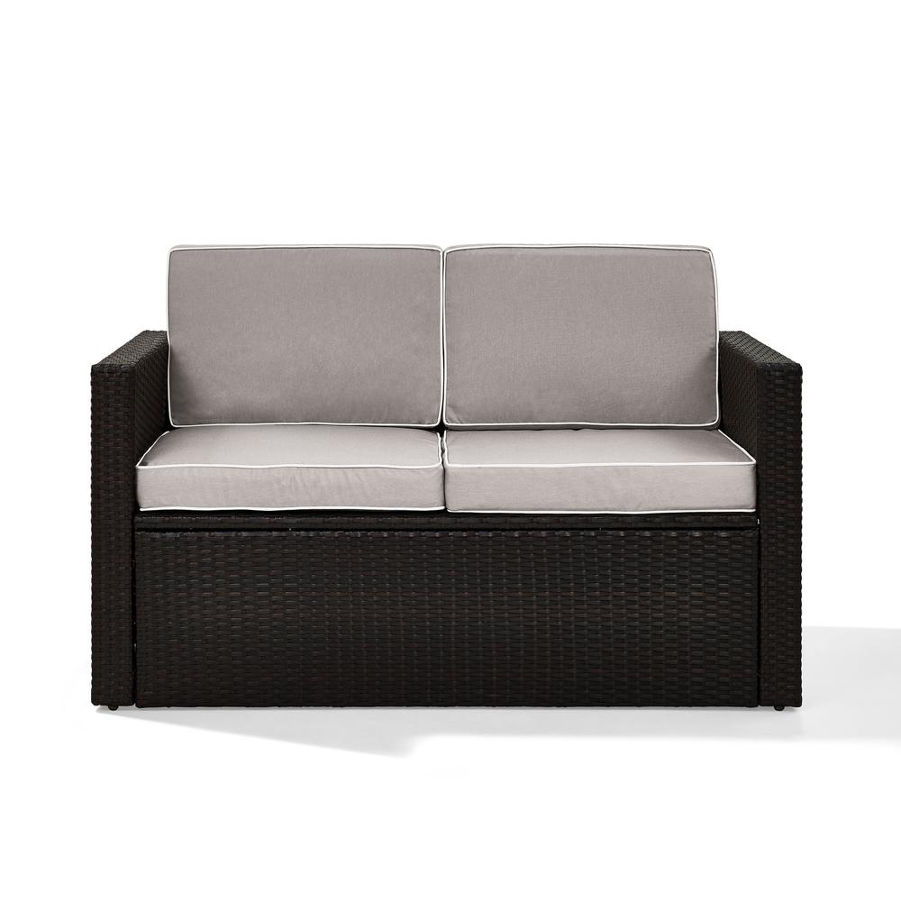 Palm Harbor Outdoor Wicker Loveseat Gray/Brown