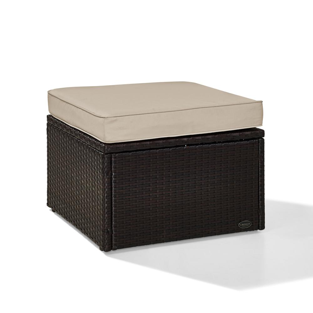 Palm Harbor Outdoor Wicker Ottoman Sand/Brown