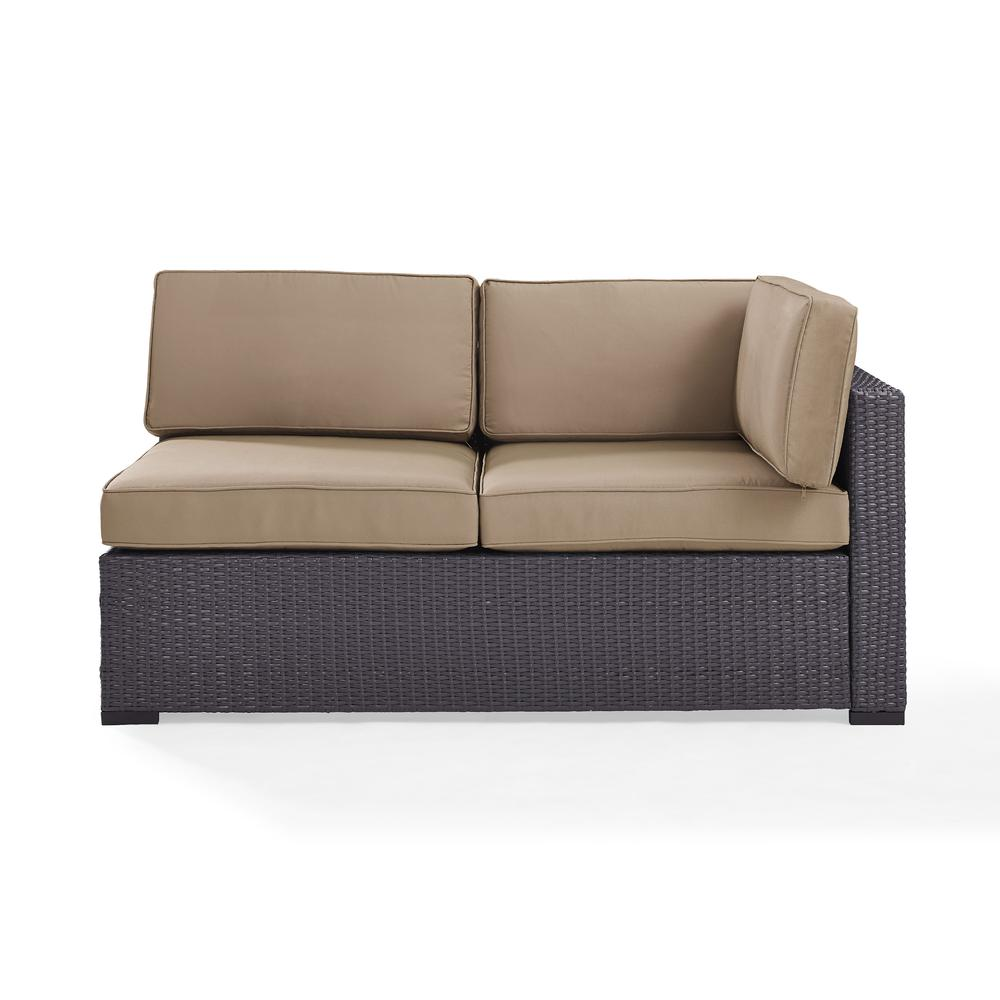 Biscayne Outdoor Wicker Sectional Loveseat Mocha/Brown