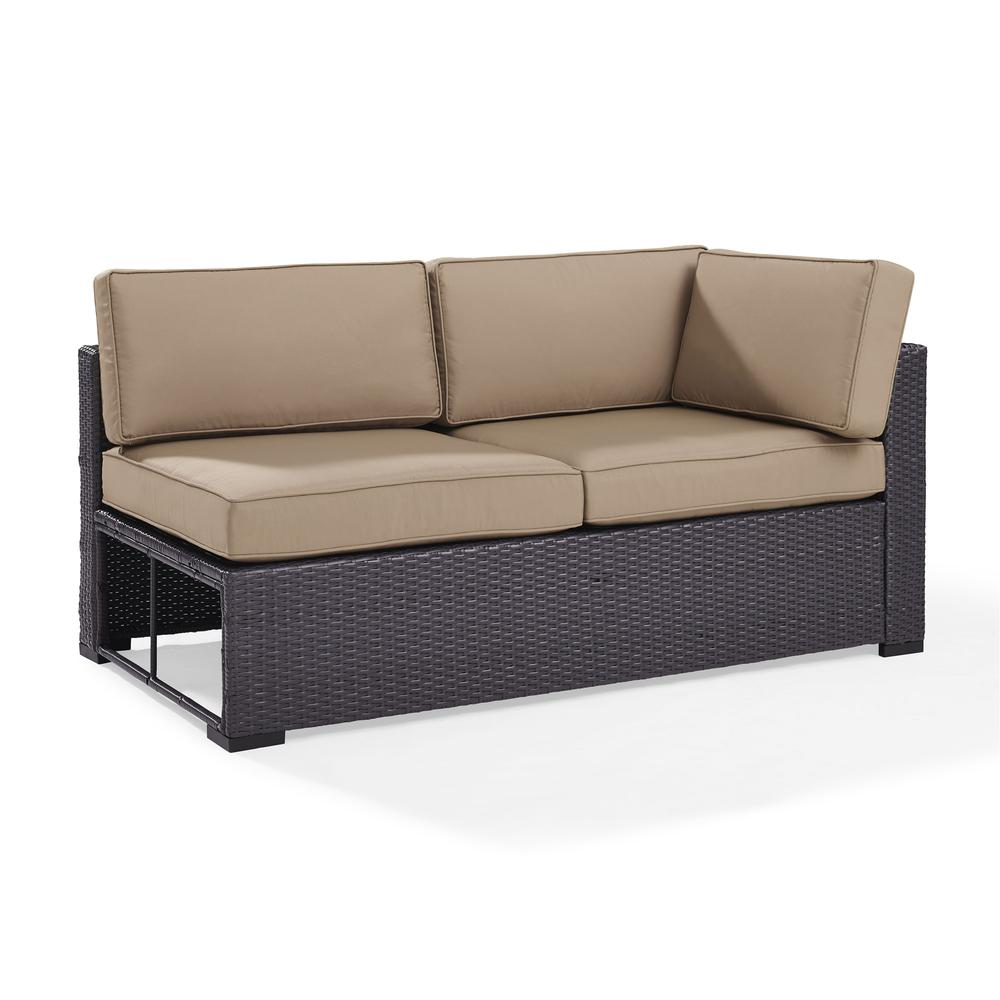 Biscayne Outdoor Wicker Sectional Loveseat Mocha/Brown