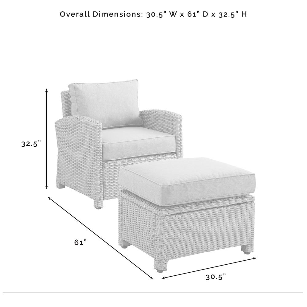 Bradenton 2Pc Outdoor Wicker Armchair Set Sangria/ Weathered Brown - Armchair & Ottoman