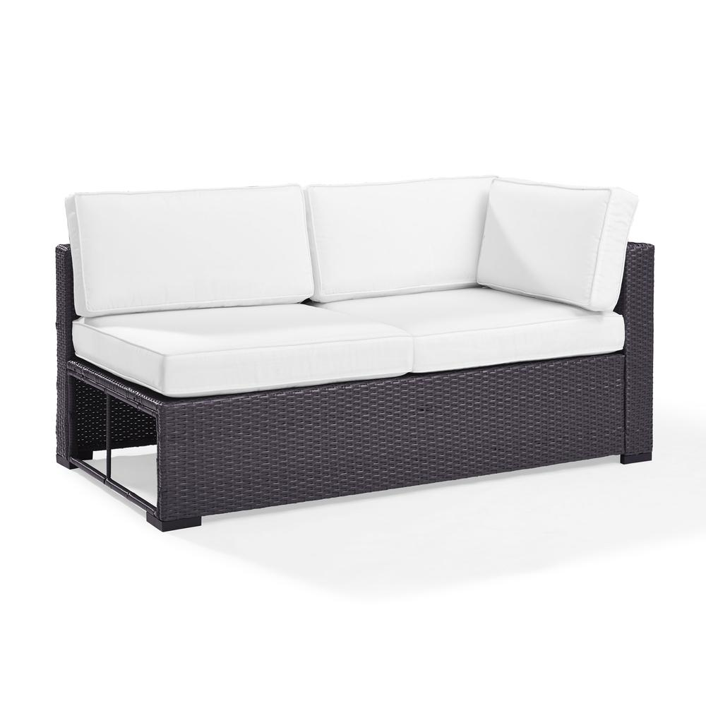 Biscayne Outdoor Wicker Sectional Loveseat White/Brown