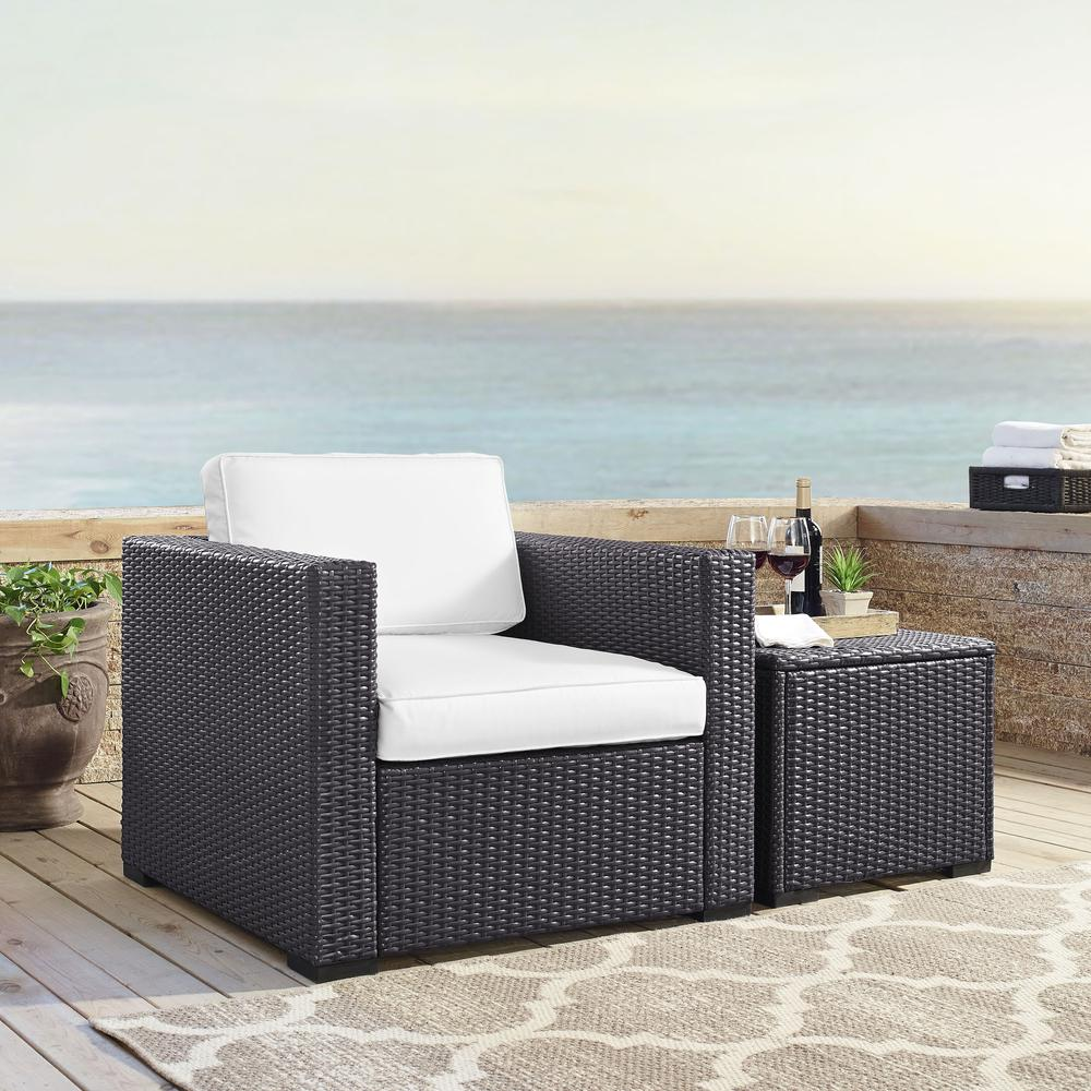 Biscayne Outdoor Wicker Armchair White/Brown