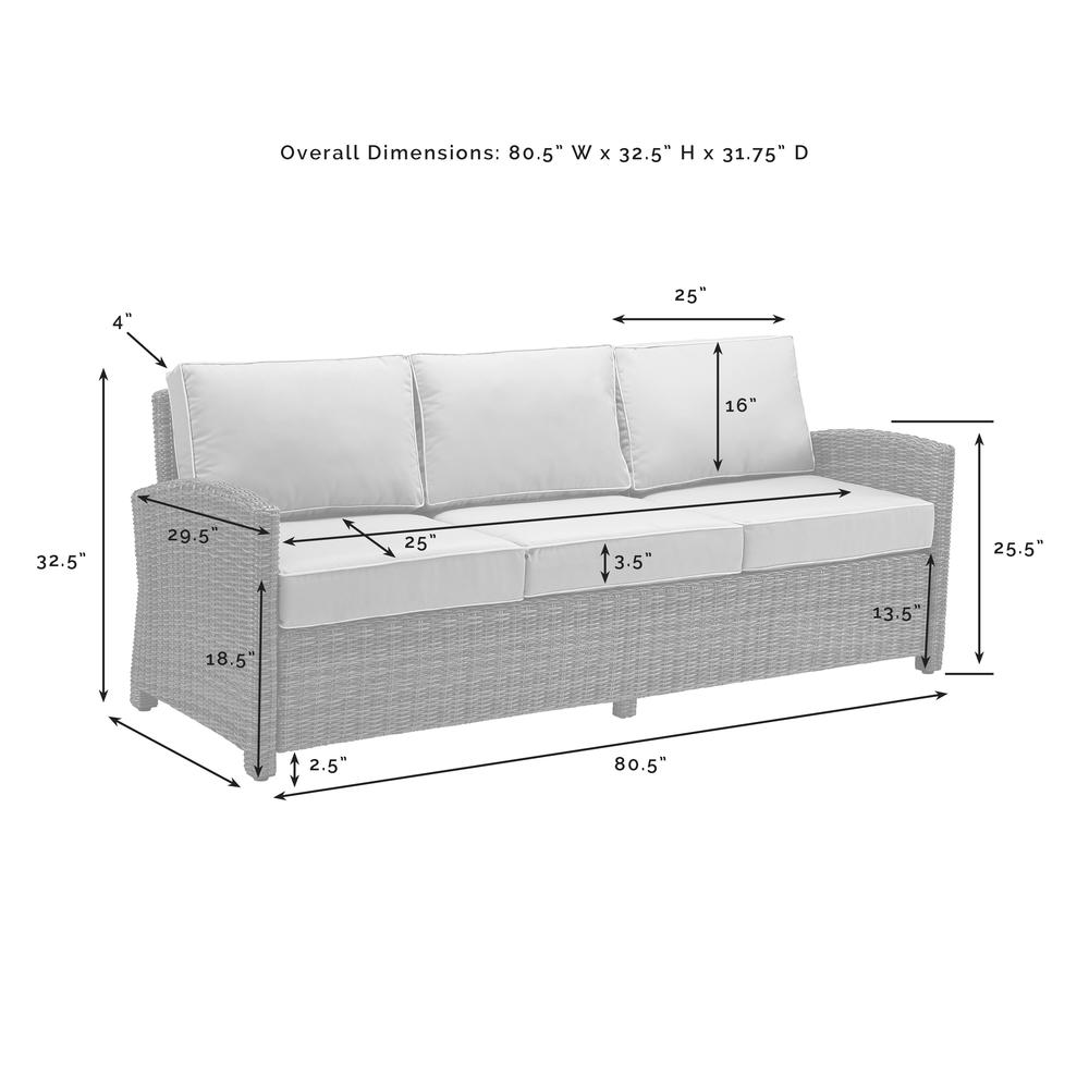 Bradenton 7Pc Outdoor Wicker Sofa Set Gray/Weathered Brown - Sofa, Coffee Table, Side Table, 2 Armchairs & 2 Ottomans