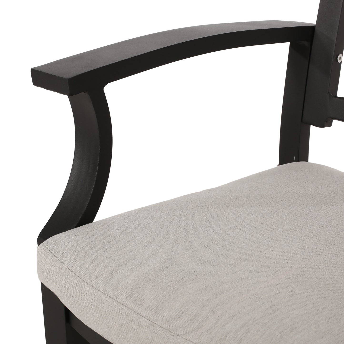 Outdoor Dining Chairs, Light Beige + Antique Matte Black (Set of 2)